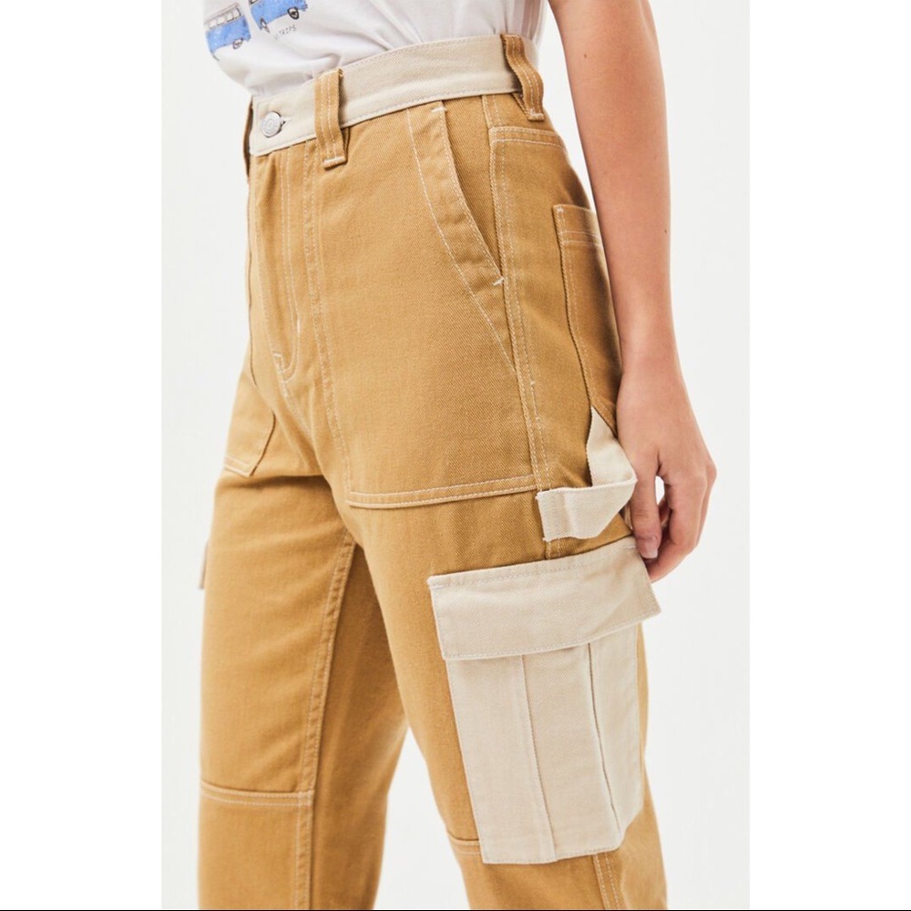 Tan PacSun Colorblock Cargo Carpenter Pants tan